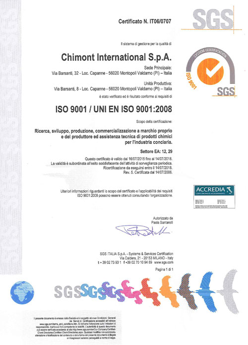 UNI EN ISO 9001 : 2015